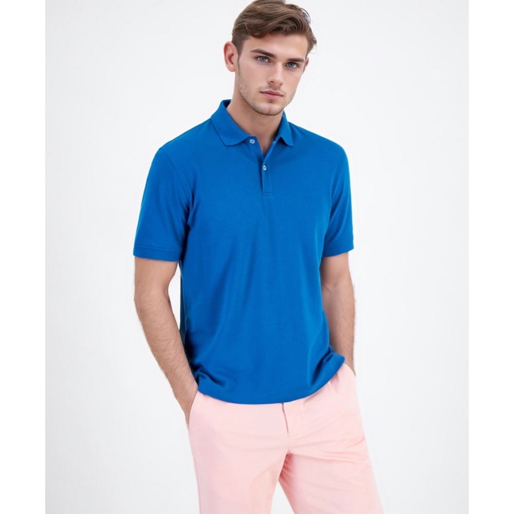 Club Room Polo Shirt Mens XL Blue Performance Stretch Short Sleeve Preppy NWT